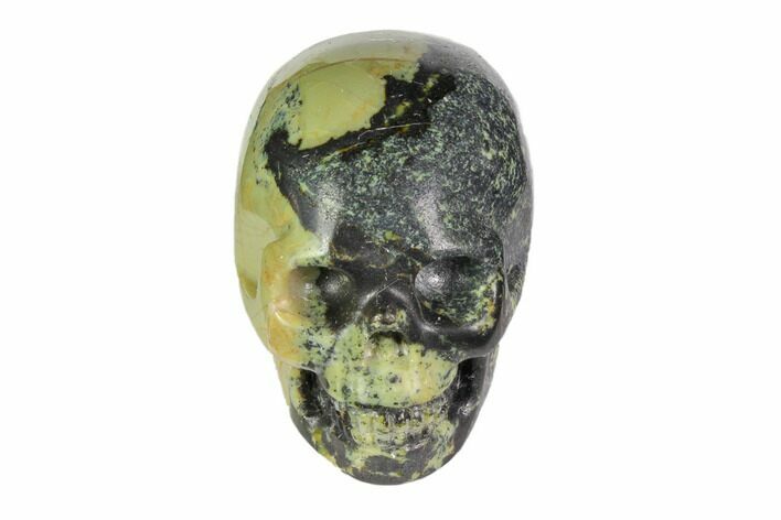 Realistic, Polished Yellow Turquoise Jasper Skull #116535